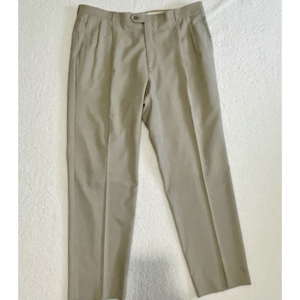 Hart Schaffner Marx Comfort Plus Men’s Dress Pants 42x32 Wool Pleated USA Union